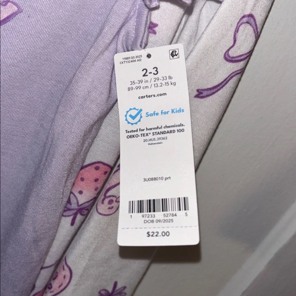 Carter's Lavender Swan/ white floral accents 2-nightgowns size 2-3A toddler